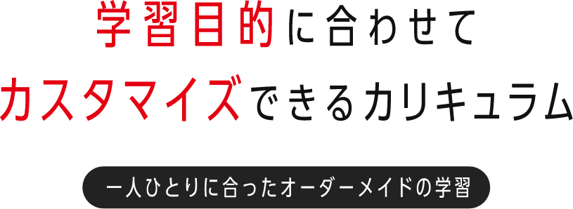 学習目的にあわせてカスタマイズできるカリキュラム