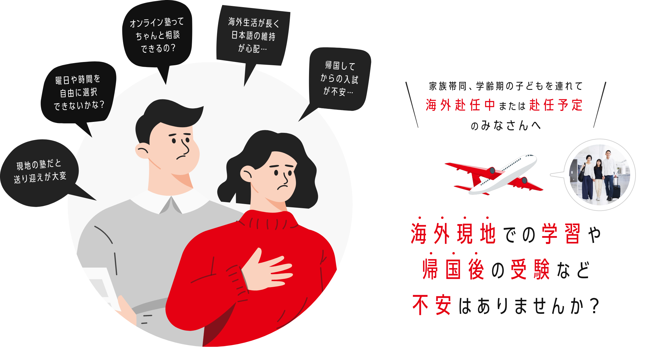 海外現地での学習や帰国後の受験などに不安はありませんか?