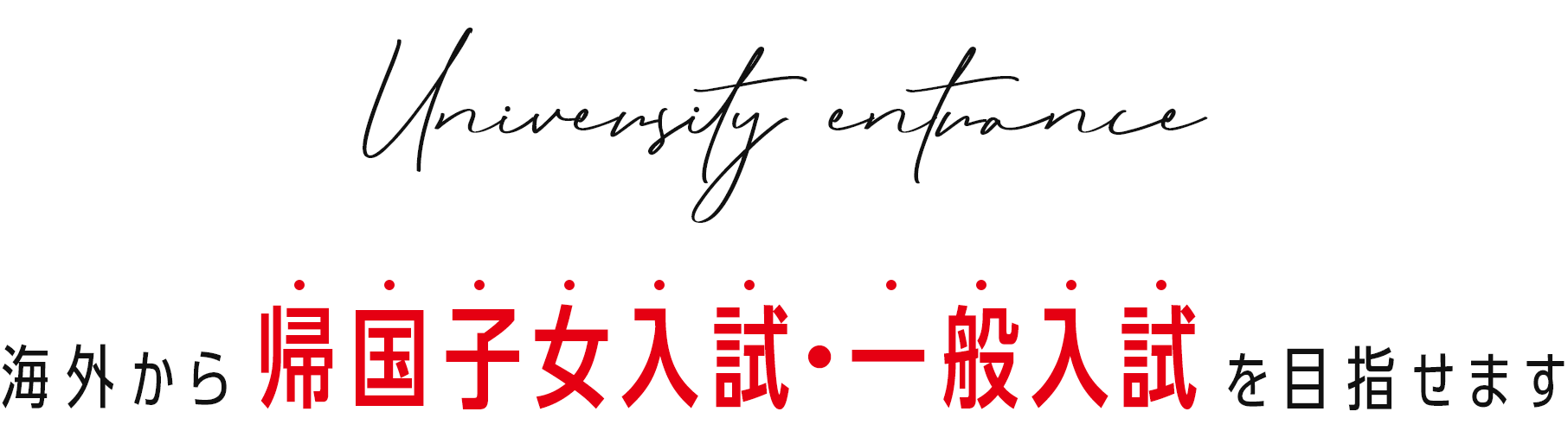 University entrance 海外から帰国子女入試・一般入試を目指せます