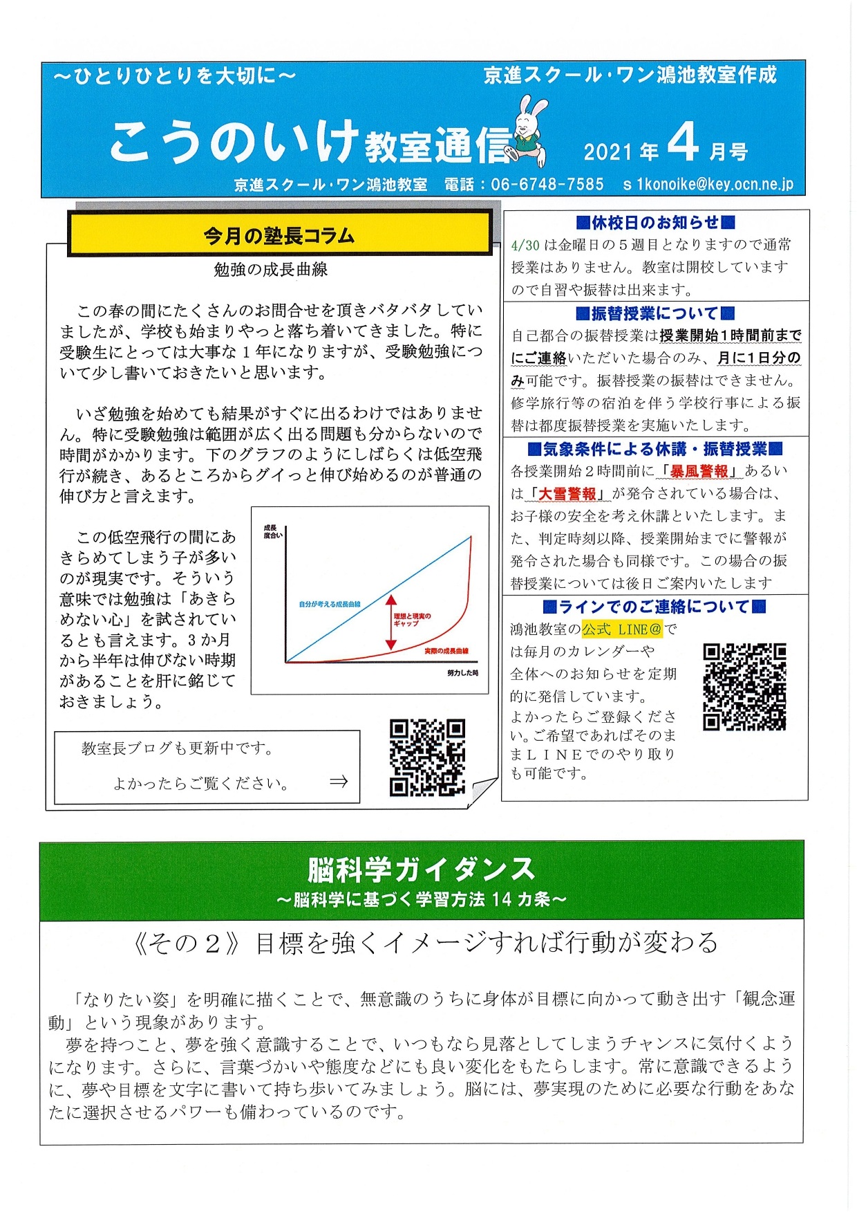 こうのいけ通信 4月号更新 学習塾の京進 京都 滋賀 大阪 奈良 愛知を中心とした集合 個別指導