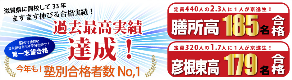 過去最高実績達成!膳所校185名・彦根東179名合格