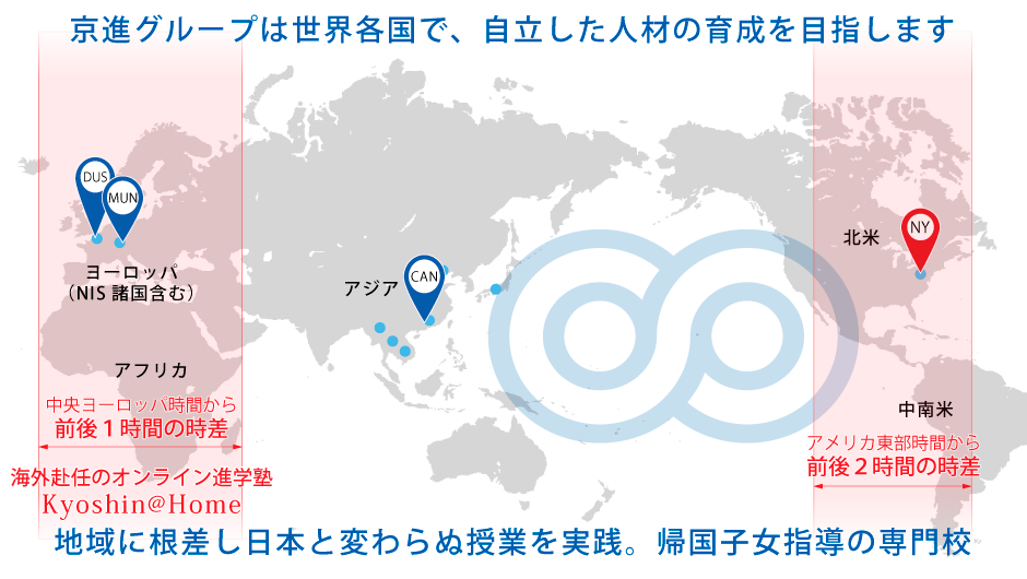 京進の海外校マップ